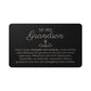 To My Grandson, Strength and Wisdom Confirmation or Baptism Message Engraved Metal Wallet Card