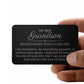 To My Grandson, Live Fearlessly Message Engraved Metal Wallet Card