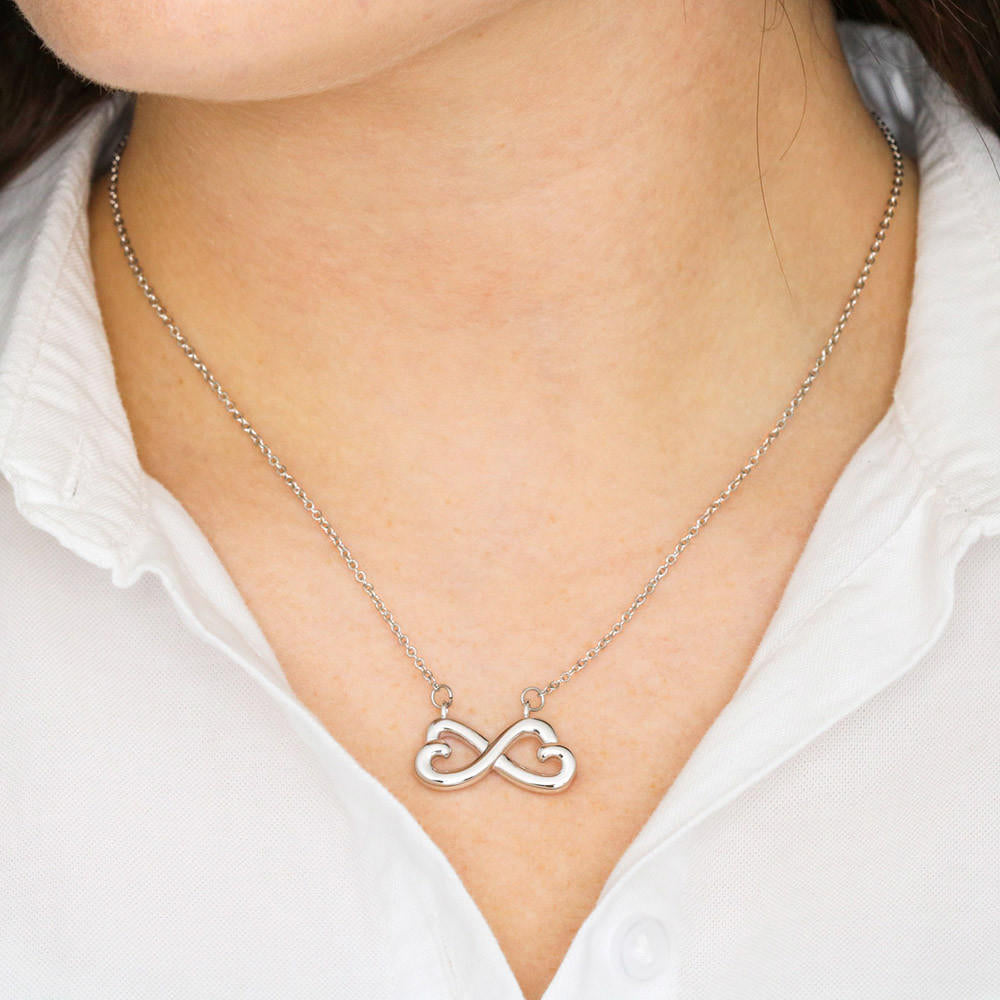 To My Future Wife Gift, We Belong Together, Endless Love Infinity Heart Necklace