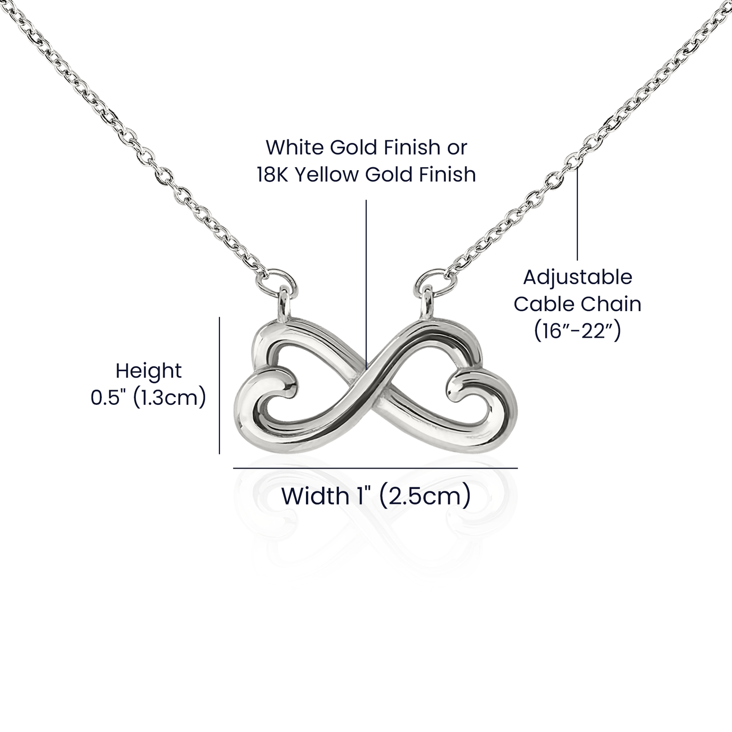 To My Girlfriend Gift, My Missing Piece Endless Love Infinity Heart Necklace