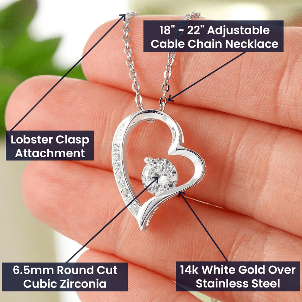 To my Granddaughter Gift from Grandma or Grandpa, Journey in Life, Forever Love Heart Pendant Necklace