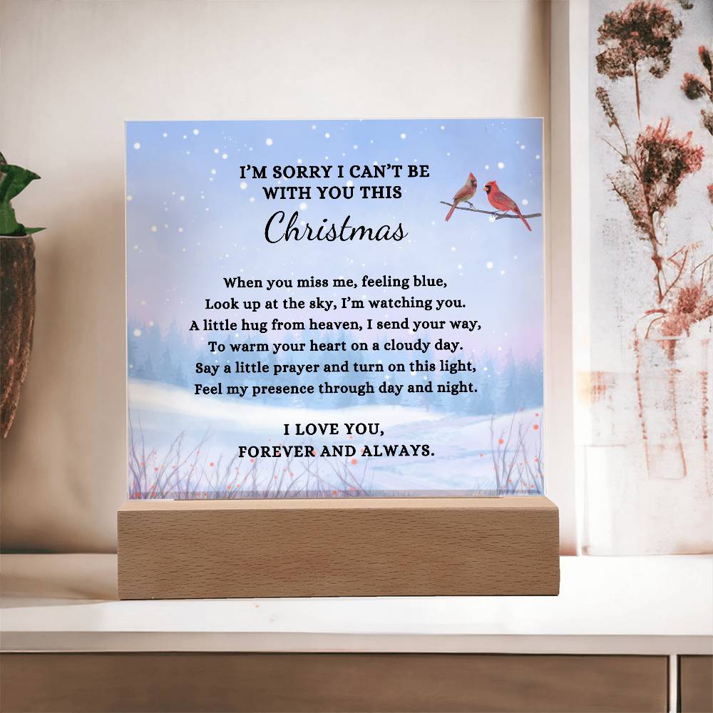 Christmas Sympathy Gift, Condolence LED Lighted Memorial Poem on Acrylic Plaque