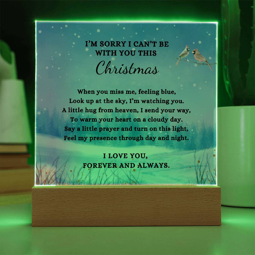 Christmas Sympathy Gift, Condolence LED Lighted Memorial Poem on Acrylic Plaque