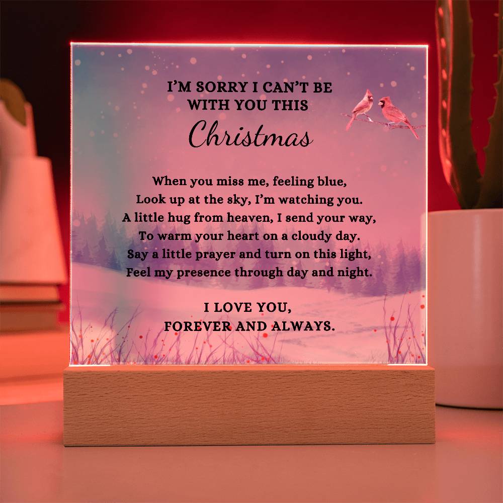 Christmas Sympathy Gift, Condolence LED Lighted Memorial Poem on Acrylic Plaque