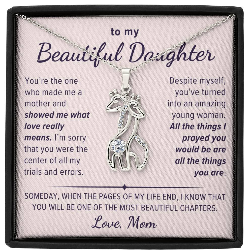 Gift to Daughter From Mom, What Love Really Means, Giraffe Necklace