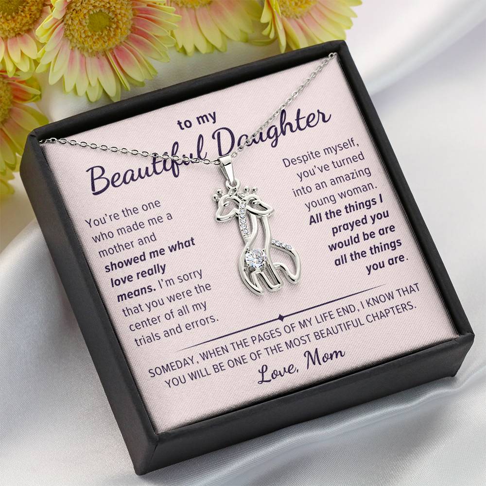 Gift to Daughter From Mom, What Love Really Means, Giraffe Necklace