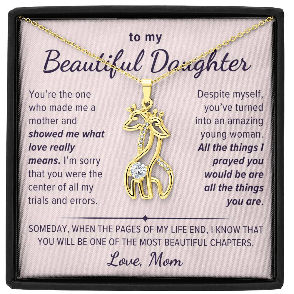 Gift to Daughter From Mom, What Love Really Means, Giraffe Necklace