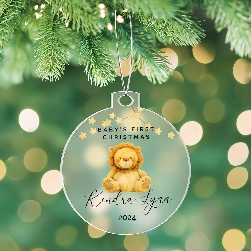 Baby Lion Personalized Baby's First Christmas Ornament