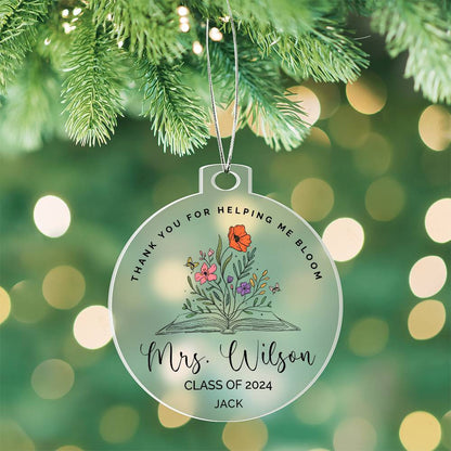 Personalized Christmas Ornament for Teacher Appreciation Gift