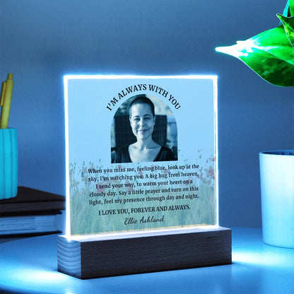 Personalized Photo Sympathy Gift for Loss of Daughter, Lighted Memorial Acrylic Plaque