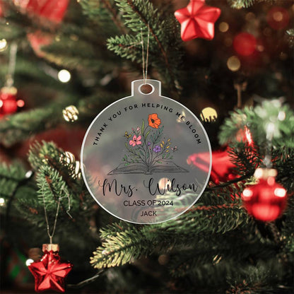 Personalized Christmas Ornament for Teacher Appreciation Gift