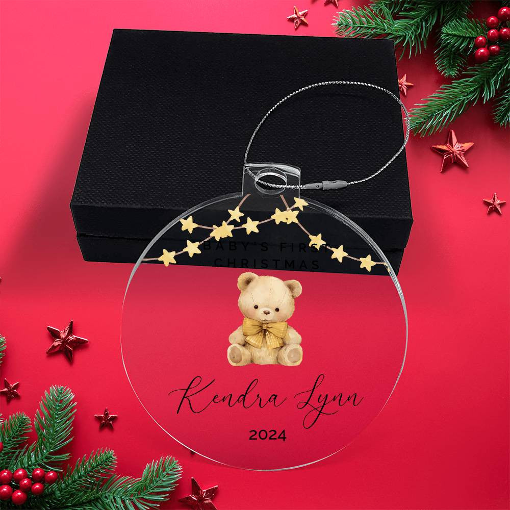 Teddy Bear Personalized Baby's First Christmas Ornament