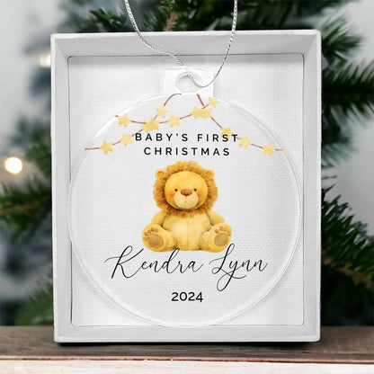 Baby Lion Personalized Baby's First Christmas Ornament