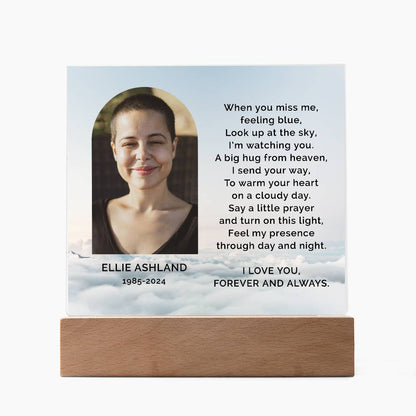 Personalized Photo Sympathy Gift for Loss of Daughter, Lighted Memorial Acrylic Plaque