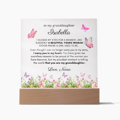 Letter to My Granddaughter Gift, Proud of You Inspirational Message Personalized Acrylic Plaque