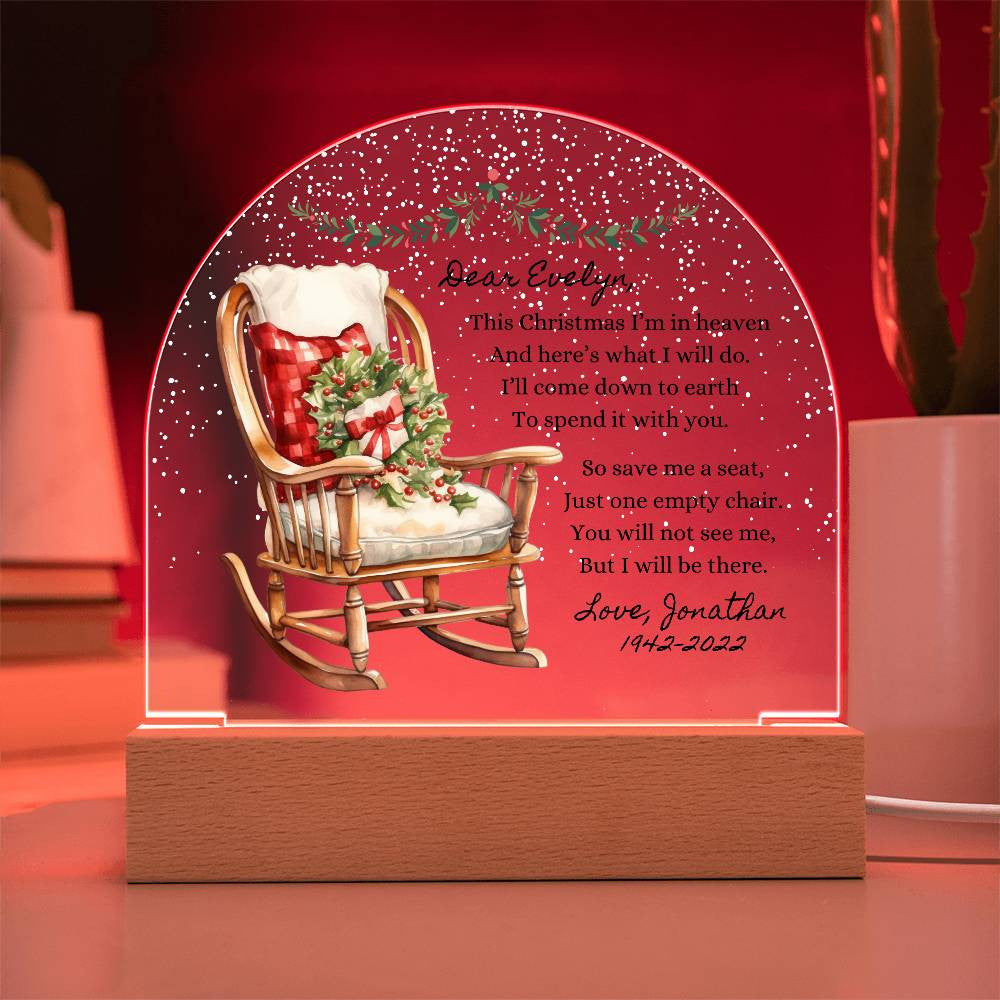 Remembrance Gift, Christmas in Heaven, Condolence Memorial Acrylic Plaque Gift