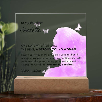 Letter to My Daughter Gift,  Strong Young Woman Inspirational Message Personalized Acrylic Plaque