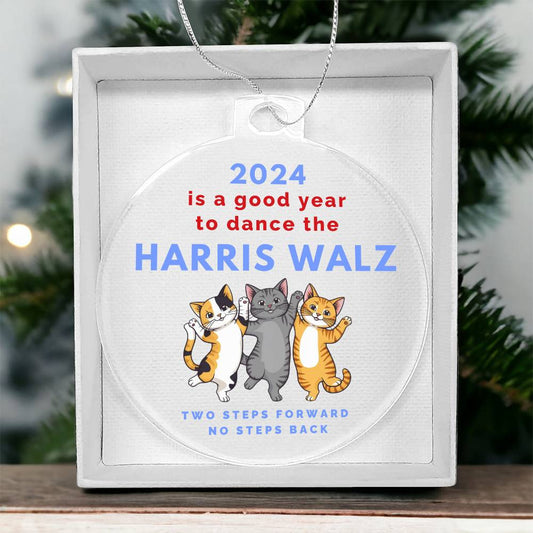 2024 Dance the Harris Walz Christmas Ornament for Childless Cat Lady 2024 Election Gift for Democrats