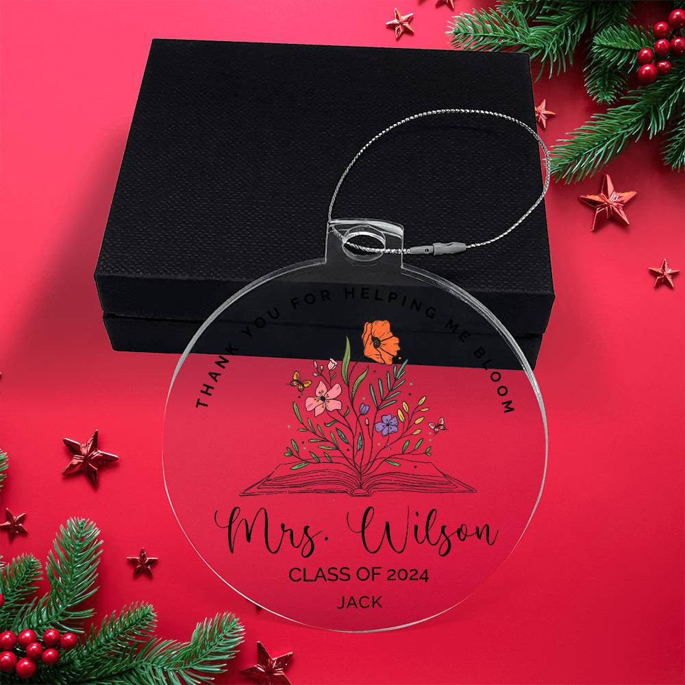 Personalized Christmas Ornament for Teacher Appreciation Gift