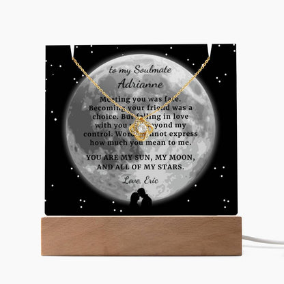 You are my Moon my Stars, Custom Gift for Soulmate, Wife, Girlfriend, Personalized Romantic Acrylic Keepsake with Necklace