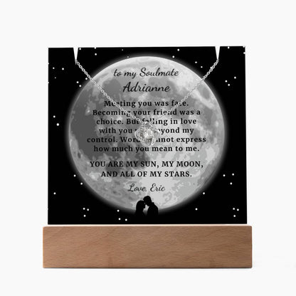 You are my Moon my Stars, Custom Gift for Soulmate, Wife, Girlfriend, Personalized Romantic Acrylic Keepsake with Necklace