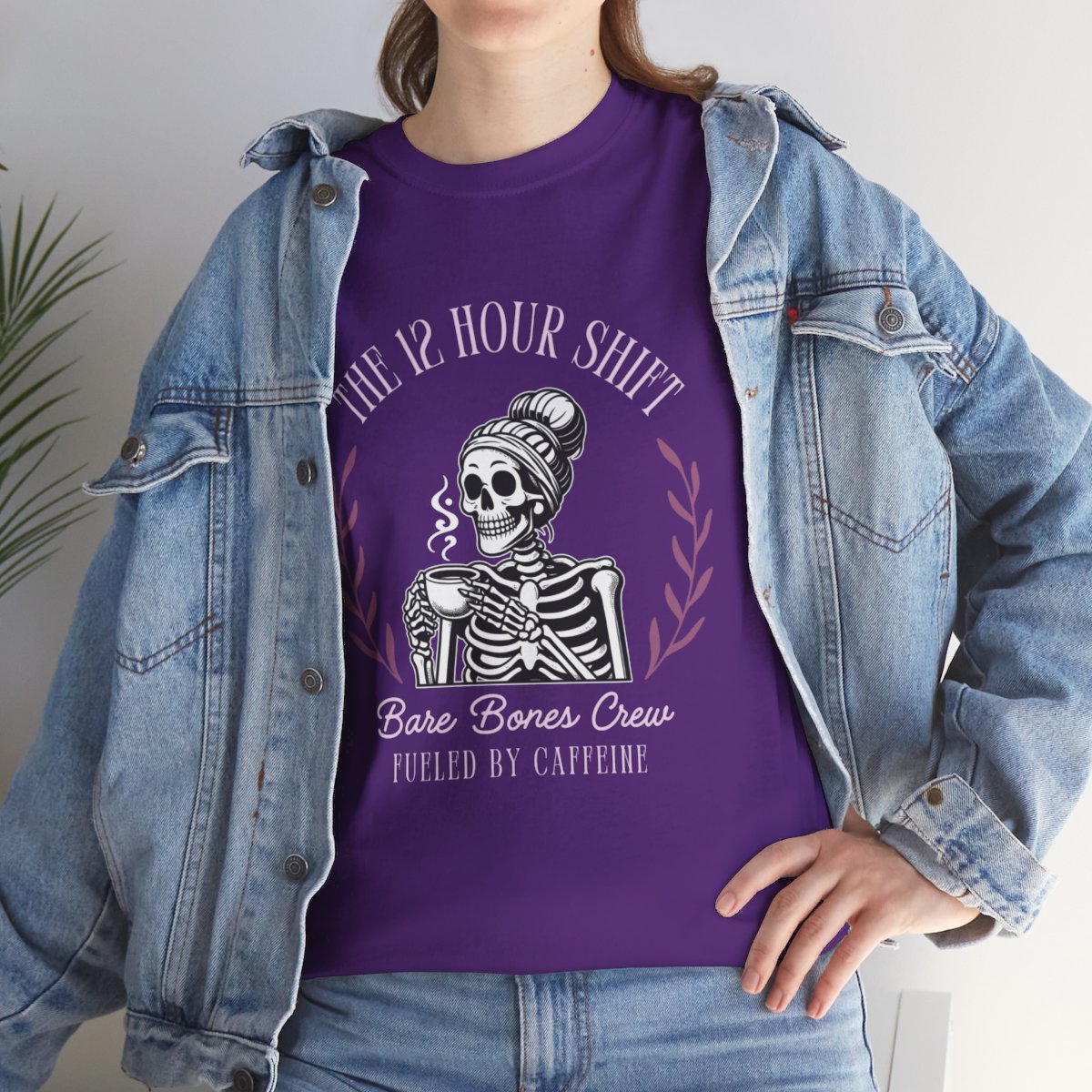 Halloween 12 Hour Shift Skeleton Drinking Coffee Shirt