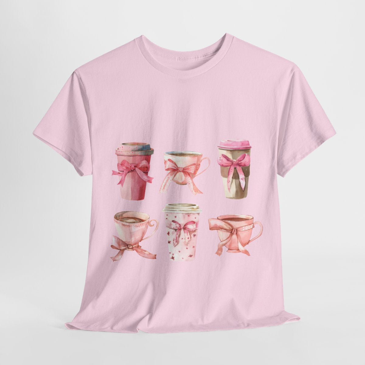 Pink Latte Coffee Drinks Coquette Bows Aesthetic Shirt