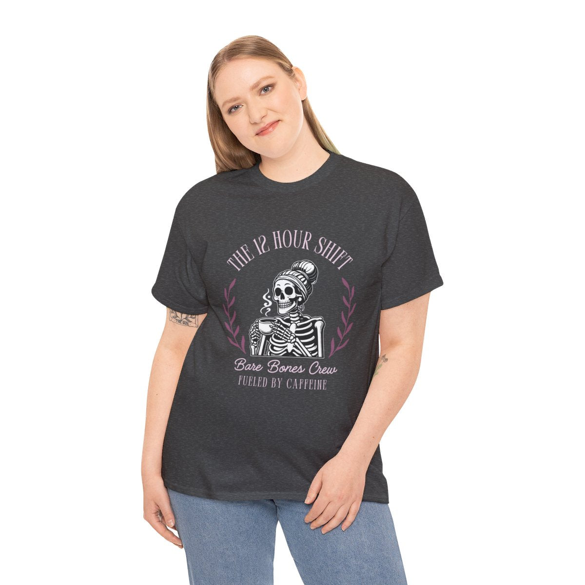 Halloween 12 Hour Shift Skeleton Drinking Coffee Shirt