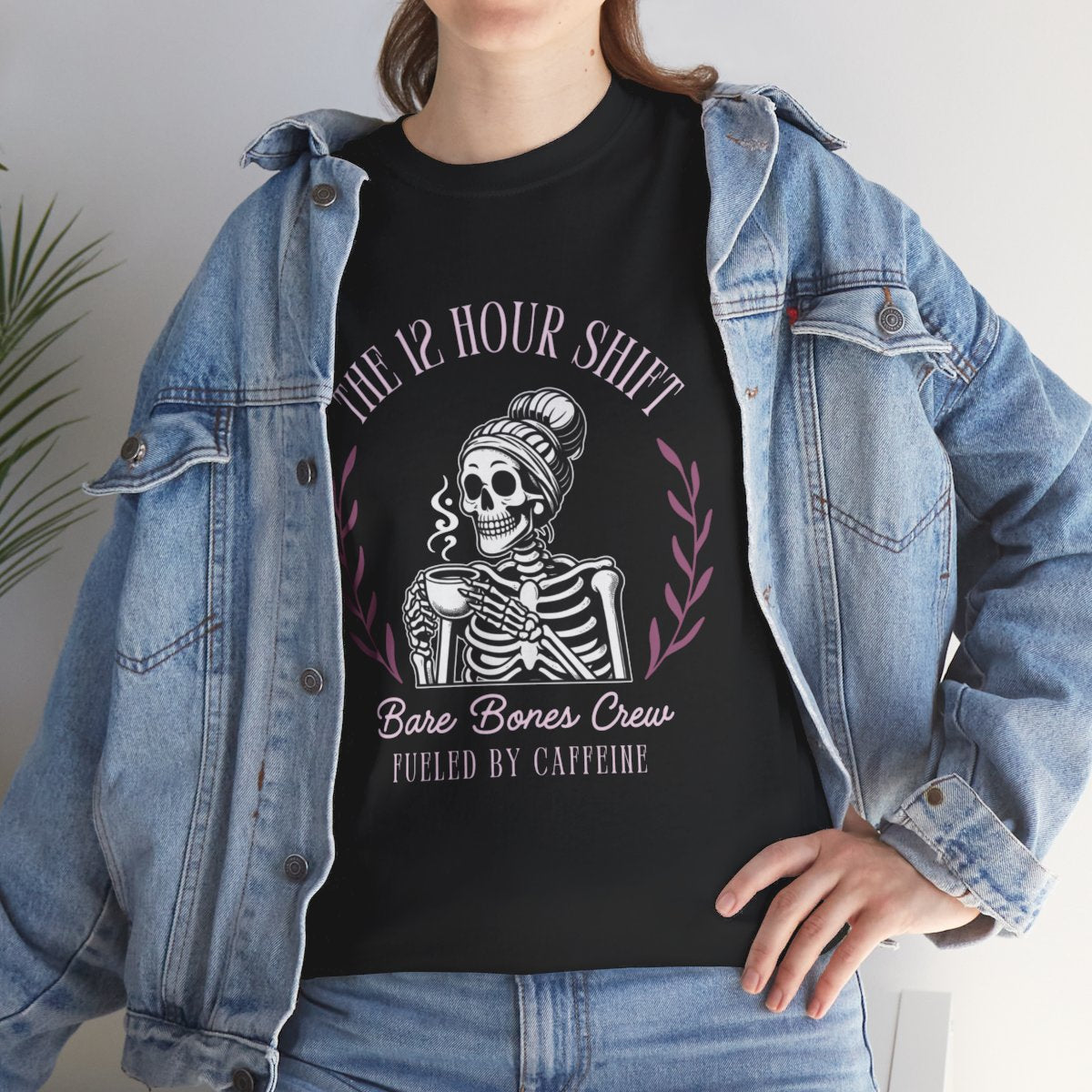 Halloween 12 Hour Shift Skeleton Drinking Coffee Shirt