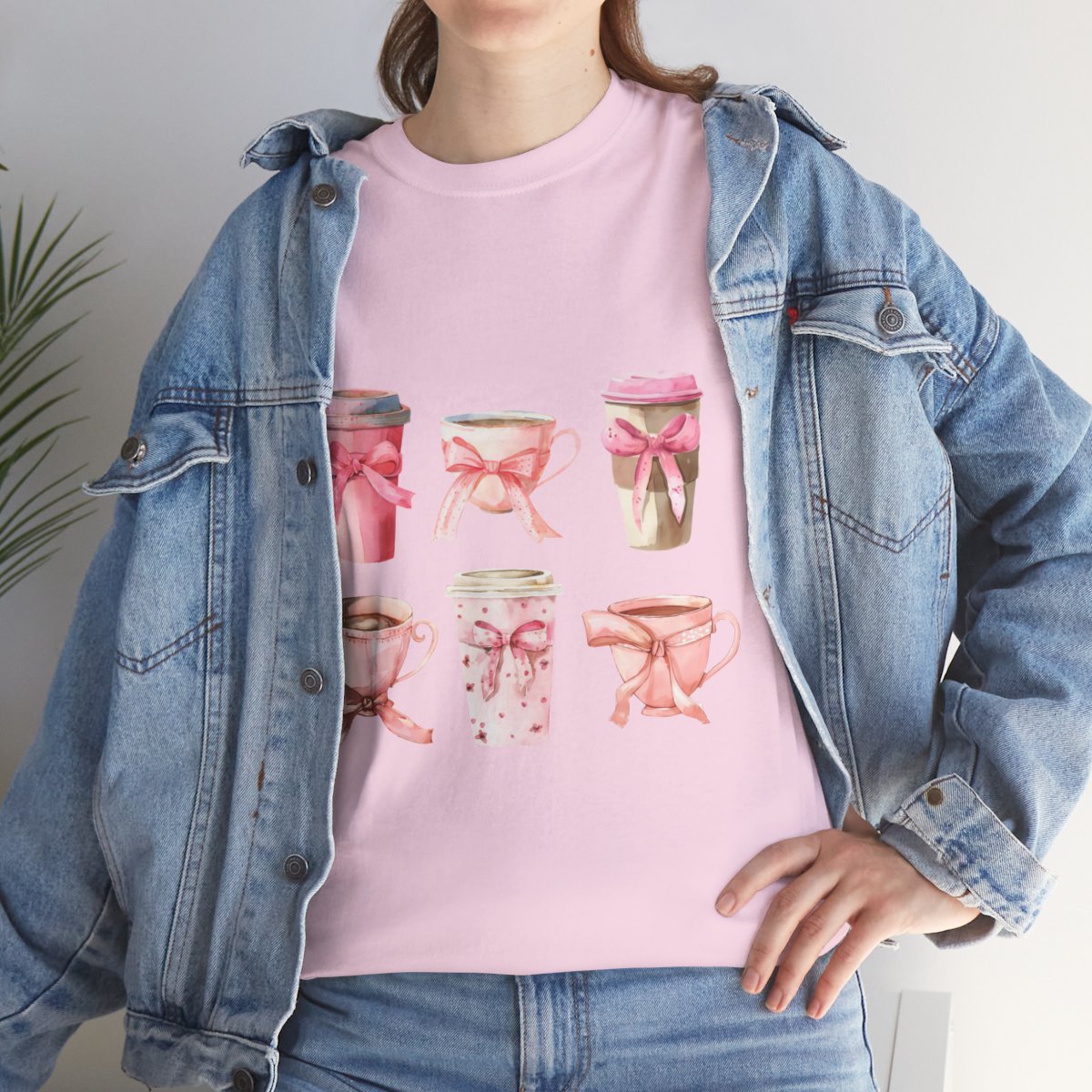 Pink Latte Coffee Drinks Coquette Bows Aesthetic Shirt