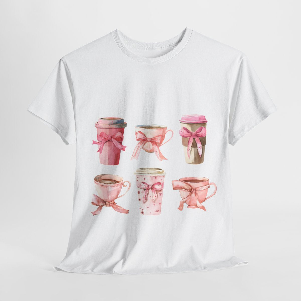 Pink Latte Coffee Drinks Coquette Bows Aesthetic Shirt