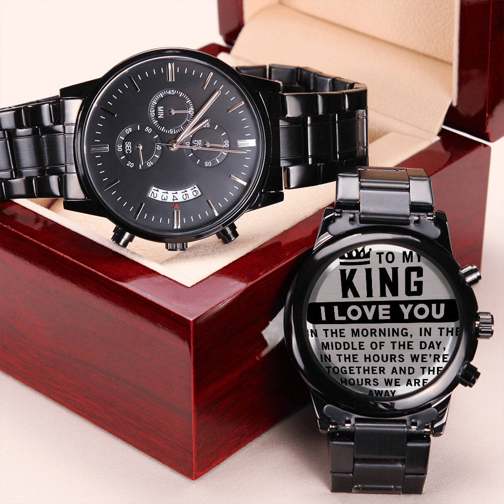To My Missamé Love Engraved I - Boyfriend For – Chronograph You Black Watch King