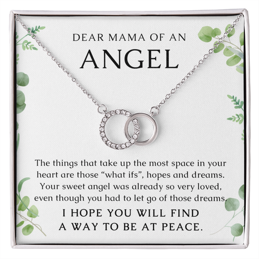 Miscarriage Loss of Baby Condolences Joined Circles CZ Pendant Necklace