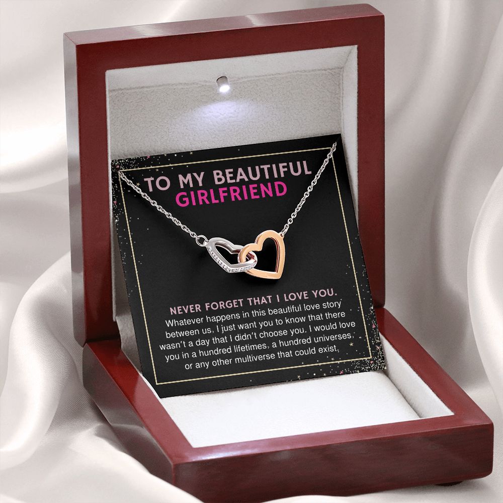 To my Girlfriend Necklace Love Gift For Girlfriend Never Forget I