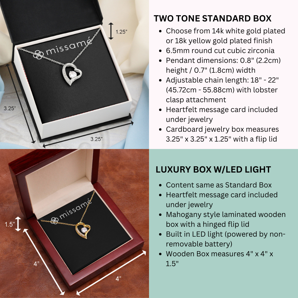 Bonus Mom Gifts from Son- I Love My Family Gifts 14K White Gold Finish / Standard Box